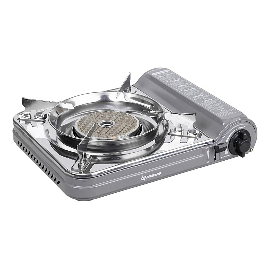 Плита газовая портативная в кейсе, горелка керамическая, ветрозащита NISUS Плита газовая портативная в кейсе, горелка керамическая, ветрозащита NISUS