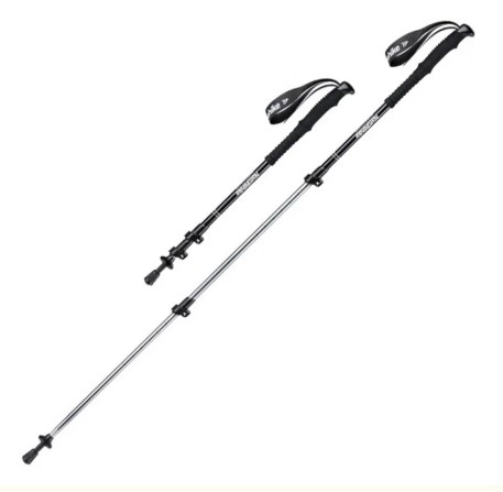 Палки треккинговые Naturehike ST01, 62-135 см, алюминиевые, черные, 2 шт.