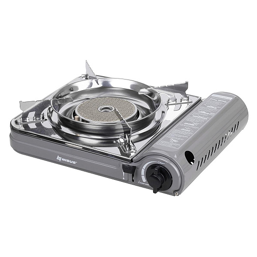 Плита газовая NISUS, портативная, в кейсе, горелка керамическая, ветрозащита