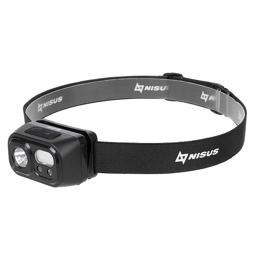 Фонарь налобный NISUS сенсорный 200 LM, IP44, USB