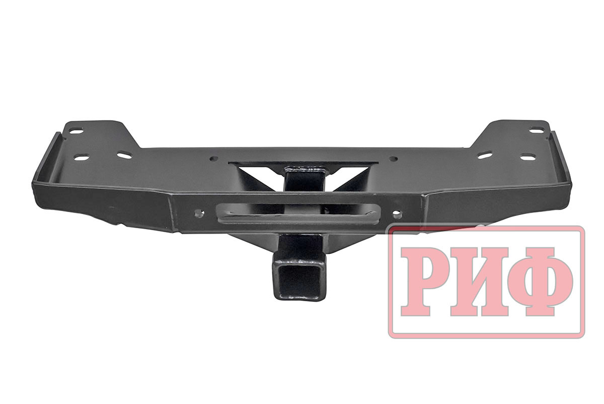 Площадка РИФ под лебедку в штатный бампер УАЗ Патриот 2015+ с квадратом под фаркоп