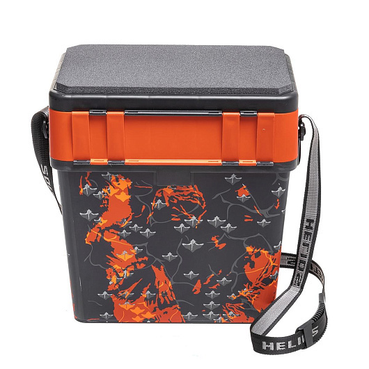 Ящик рыболовный зимний HELIOS SHARK, 19 л, оранжевый
