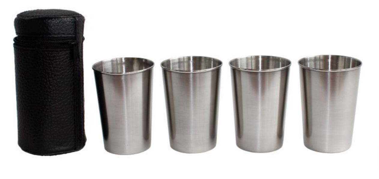 Набор стопок (4 шт.), в чехле, объём: 70 мл, нерж. сталь, Дружба Набор стопок (4 шт.), в чехле, объём: 70 мл, нерж. сталь, Дружба