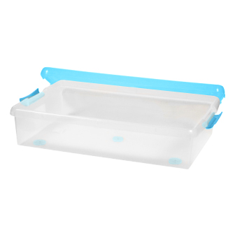 4 Короб для хранения IRIS THIN BOX 34л, прозрачный-голубой
