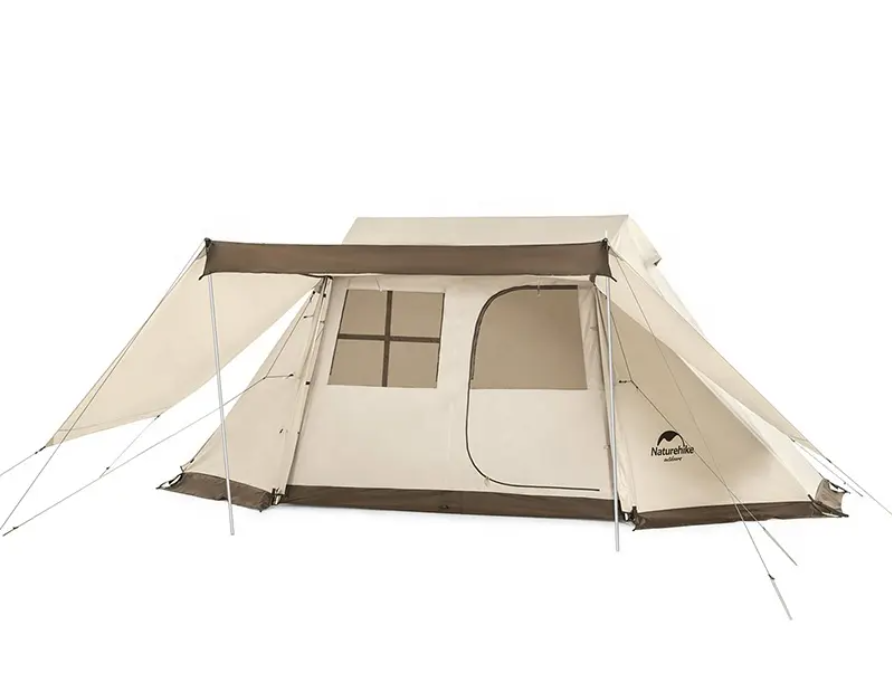 Палатка Naturehike Village 5.0 4-местная, алюминиевый каркас, снежная юбка, бежевая