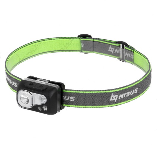 Фонарь налобный NISUS водонепроницаемый 300LM, IPX7, USB