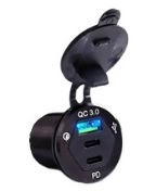 Розетка USB QC 3.0, PDх2
