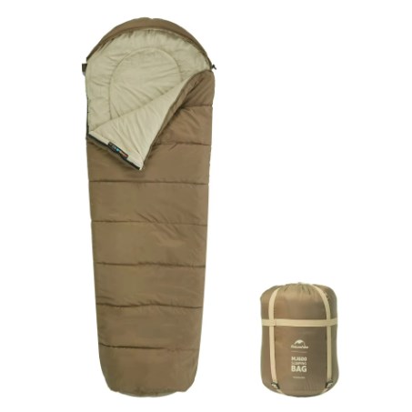 Мешок спальный Naturehike Mummy MJ600, 210х80 см, (правый) (ТК: -5C), коричневый (уценка)
