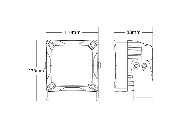 Фары рабочего света AURORA 140x140 мм 120W LED