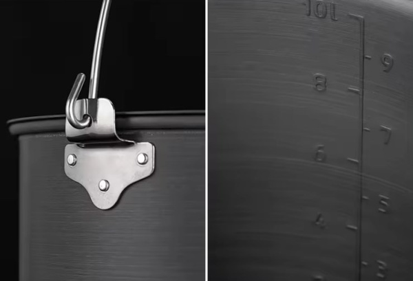 3 Котелок туристический Naturehike 10 л, алюминий