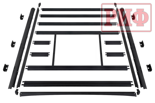 Багажник экспедиционный (платформа) алюминиевый РИФ 1600x2650 мм для ГАЗ Соболь NN Минивэн с вставкой RIF008-16572 (2 места)