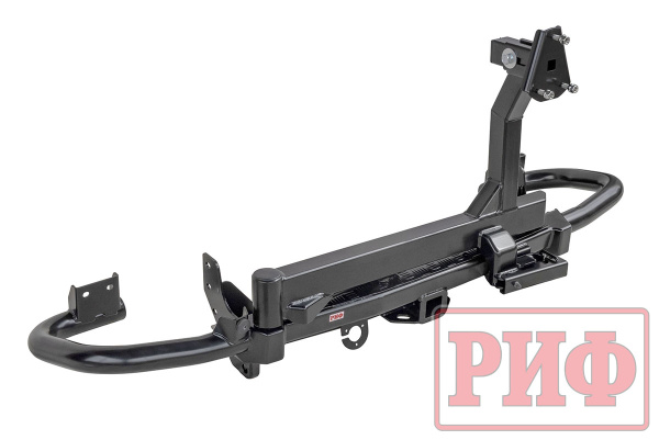 Бампер РИФ силовой задний УАЗ Патриот 2005+ c квадратом под фаркоп и калиткой, стандарт Бампер РИФ силовой задний УАЗ Патриот 2005+ c квадратом под фаркоп и калиткой, стандарт