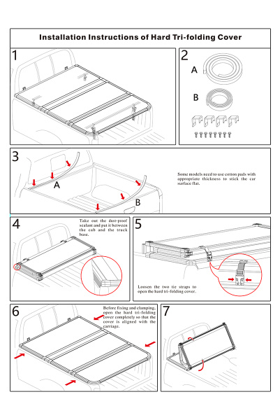 Крышка кузова РИФ для Toyota Hilux 2015+, трёхсекционная 1600х1610/1570 мм, алюминиевая, черная