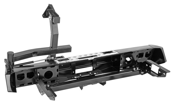 Бампер РИФ силовой задний Toyota Hilux 2015+ с площадкой под лебёдку, квадратом под фаркоп, калиткой, подсветкой номера