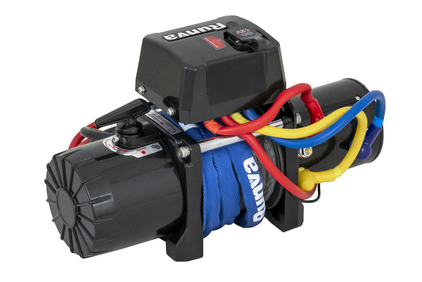 Лебёдка электрическая 12V Runva 12500 lbs 5670 кг короткий барабан, синтетический трос