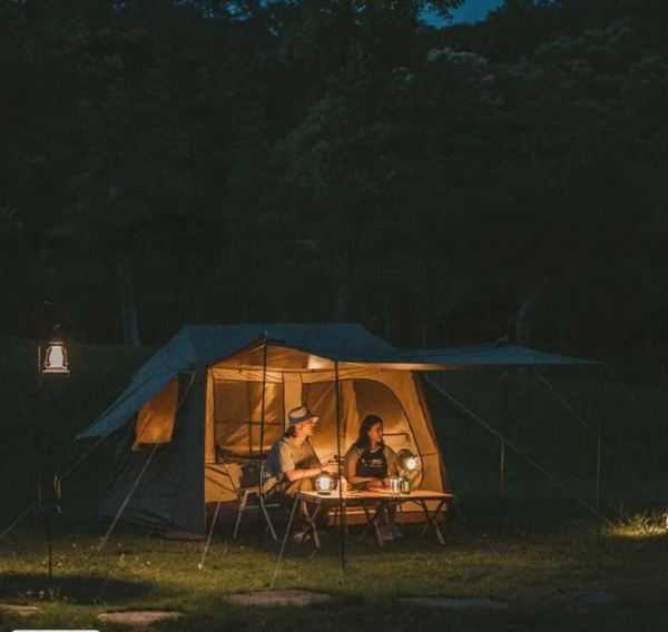 Палатка Naturehike Village 6.0 II поколения 4-местная, быстросборная, коричневая