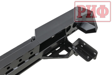 Бампер РИФ силовой задний Isuzu D-MAX (2012-2021) с квадратом под фаркоп и фонарями, стандарт