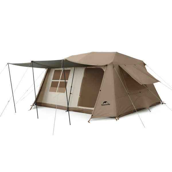 Палатка Naturehike Village NEO Premium автоматическая 4-6-местная, коричневая BlackOut