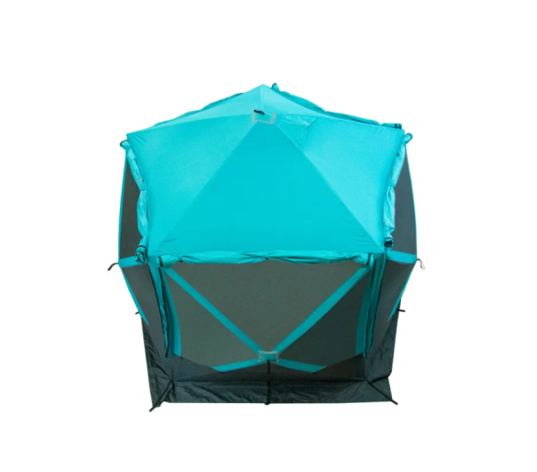 Шатер "СЛЕДОПЫТ" быстросборный, 5 стен, h-2,30 м, 3,4х3,25 м, S по полу 7,6 кв.м, цв. WATERFALL