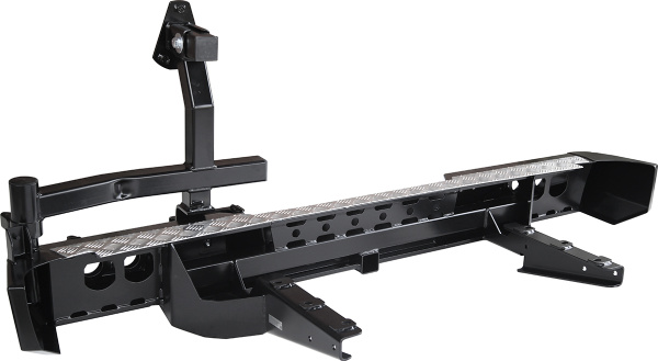 Бампер РИФ силовой задний для ГАЗ Соболь с квадратом под фаркоп, калиткой и фонарями стандарт