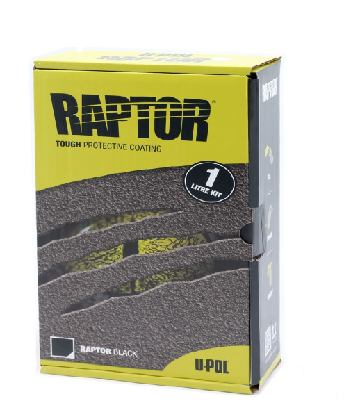 Покрытие защитное повышенной прочноcти RAPTOR черное, с отвердителем 2K U-POL 1л