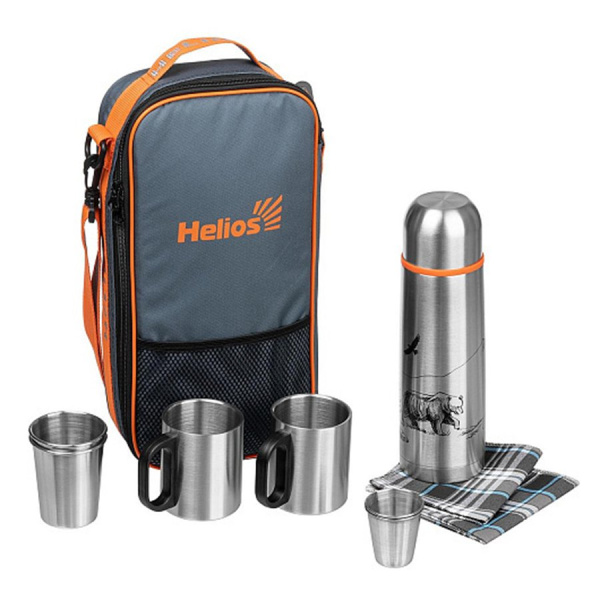 Набор для пикника Prival на 2 персоны с термосом+2 термокружки HELIOS серый Набор для пикника Prival на 2 персоны с термосом+2 термокружки HELIOS серый