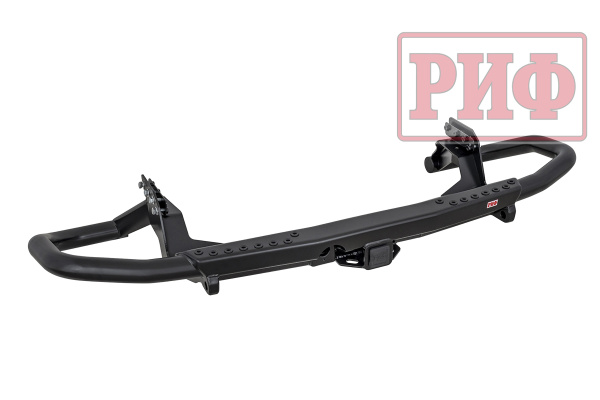 Бампер РИФ задний силовой/защита штатного бампера Mitsubishi Pajero Sport 2021+ c квадратом под фаркоп