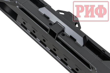 Бампер РИФ силовой задний Isuzu D-MAX (2012-2021) с квадратом под фаркоп и фонарями, стандарт