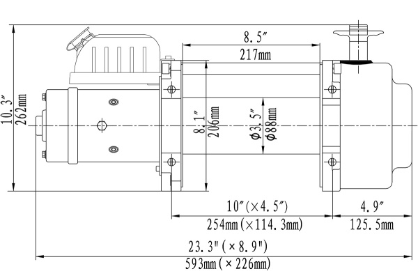 Лебёдка электрическая (индустр.) 12V Runva 15000 lbs 6800 кг