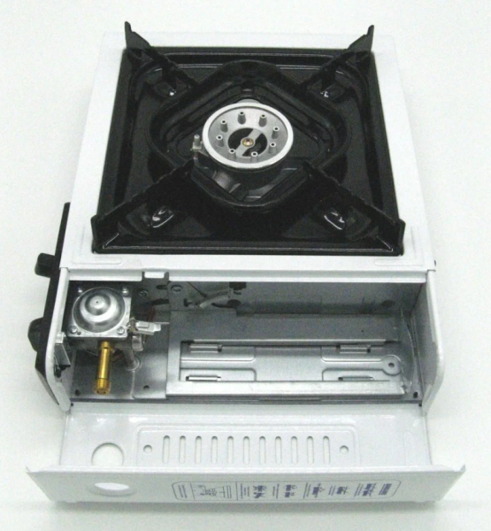 Плита газовая портативная "СЛЕДОПЫТ - PoweR" (с переходником), нержавеющая сталь