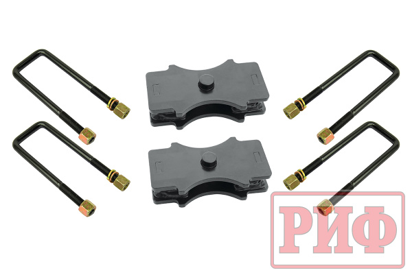 Комплект стремянок и проставок РИФ для лифта рессор на 30 мм УАЗ Патриот, Хантер, Буханка