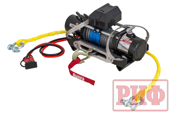 Лебёдка переносная РИФ 9000SR c облегчённой площадкой и проводами (синтетический трос)