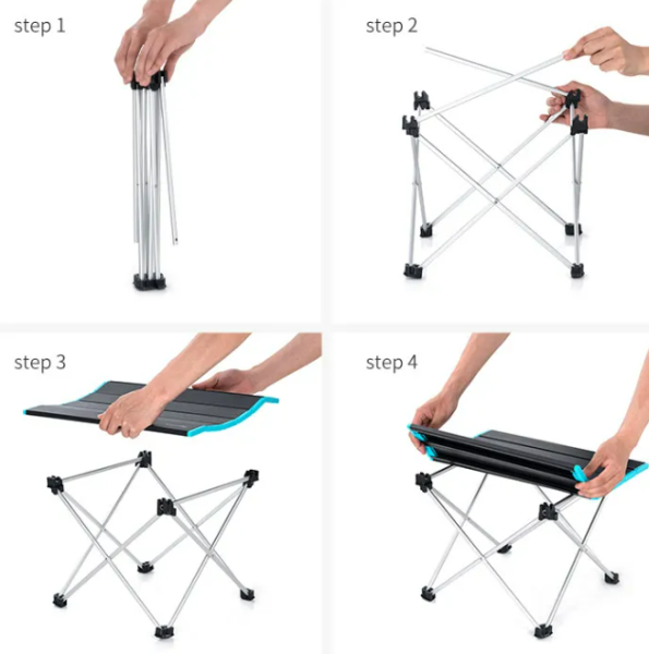 2.Стол туристический Naturehike складной, 68х46х40,5 см, чёрный