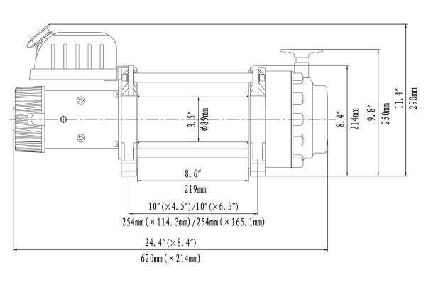 Лебёдка электрическая (индустр.) 24V Runva EWN17500USR24V 7960 кг синтетический трос