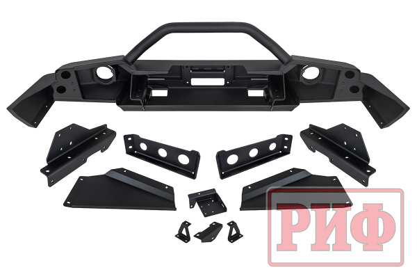 Бампер РИФ силовой передний для ГАЗ Соболь NN 4x4 под штатные фары, с центральной защитной дугой, стандарт