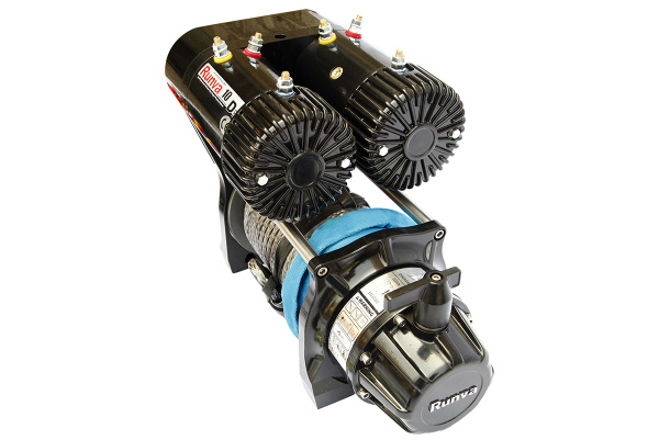 Лебёдка автомобильная электрическая 12V Runva 10000 lbs 4500 кг двухмоторная (синтетический трос)