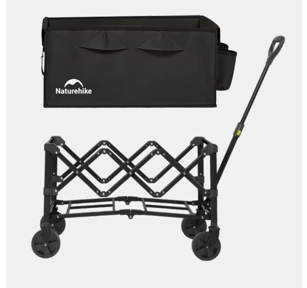 1 Тележка туристическая Naturehike 80х43х90 см, черная 1 Тележка туристическая Naturehike 80х43х90 см, черная