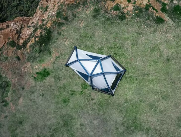 Палатка Naturehike Lingfeng Air 7.3 2-местная, быстросборная, надувной каркас, бело-голубая