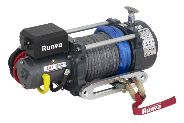 Лебёдка электрическая (индустр.) 12V Runva EWN15000USR 6800 кг синтетический трос