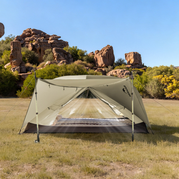 Палатка Naturehike Mongar PRO 3-местная, алюминиевый каркас, олива (зеленая)