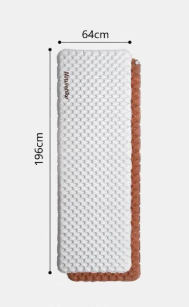 4 Коврик надувной Naturehike 183х64х8 см, оранжевый