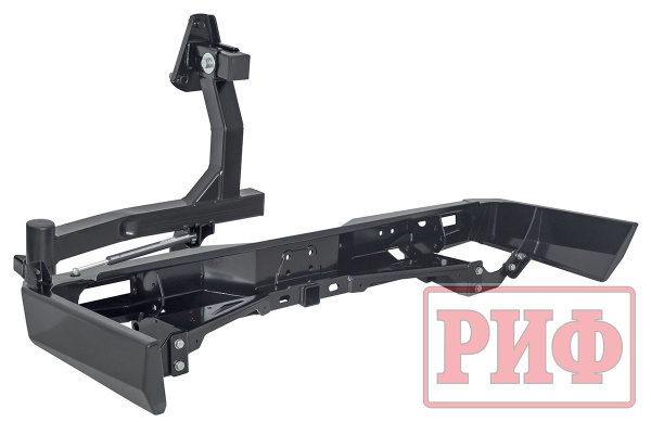 Бампер РИФ силовой задний Toyota Land Cruiser 76 2007-2024 с квадратом под фаркоп, калиткой и фонарями
