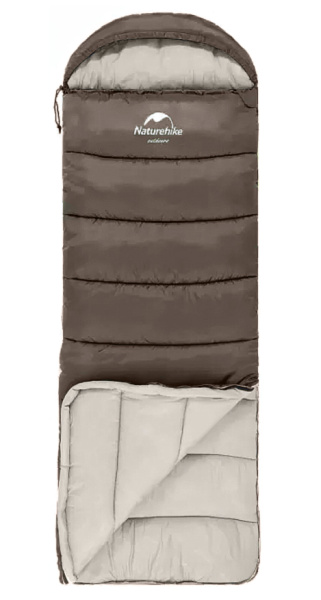 Мешок спальный Naturehike U250S, (190х30)х75 см, (левый) (ТК: 0C), коричневый