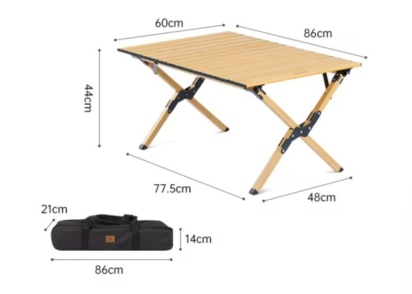 Стол туристический Naturehike Star Jane L01 складной, 86х60х44 см, с Х-образными ножками, бежевый