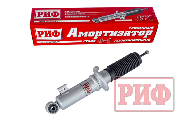 Амортизатор усиленный РИФ передний газовый Mitsubishi L200 2005+, Pajero Sport II, III 2009+ штатный и лифт 0-40 мм