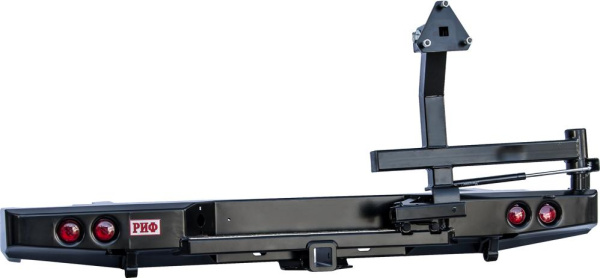 Бампер РИФ задний Nissan NP300 с фаркопом, калиткой и фонарями (короткий кузов) Бампер РИФ задний Nissan NP300 с фаркопом, калиткой и фонарями (короткий кузов)