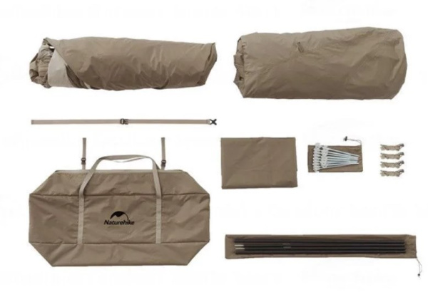 Палатка Naturehike Village 6.0 II поколения 4-местная, быстросборная, коричневая