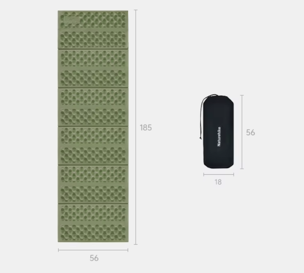 Коврик туристический Naturehike 185х56х2,5 см. IXPE, зеленый