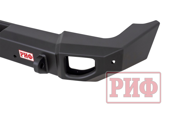 Бампер РИФ силовой задний Jeep Wrangler JL 2018+ с квадратом под фаркоп под штатные фонари, стандарт (для а/м с низкими перед. крыльями)