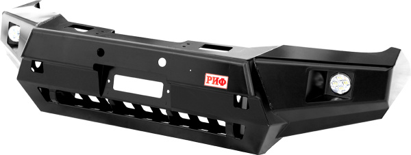 Бампер РИФ силовой передний Toyota Hilux 2015-2020 с доп. фарами и защитой бачка омывателя